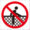 柵やフェンス等の乗り越え禁止を表す注意標識アイコンマーク